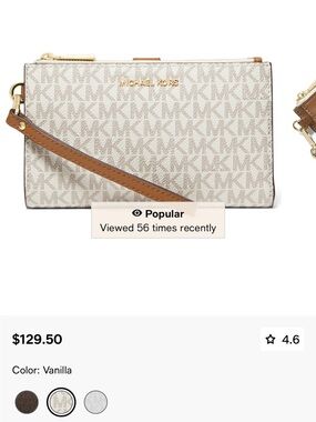 Michael Kors Brown and Vanilla Leather Wallet Wristlet